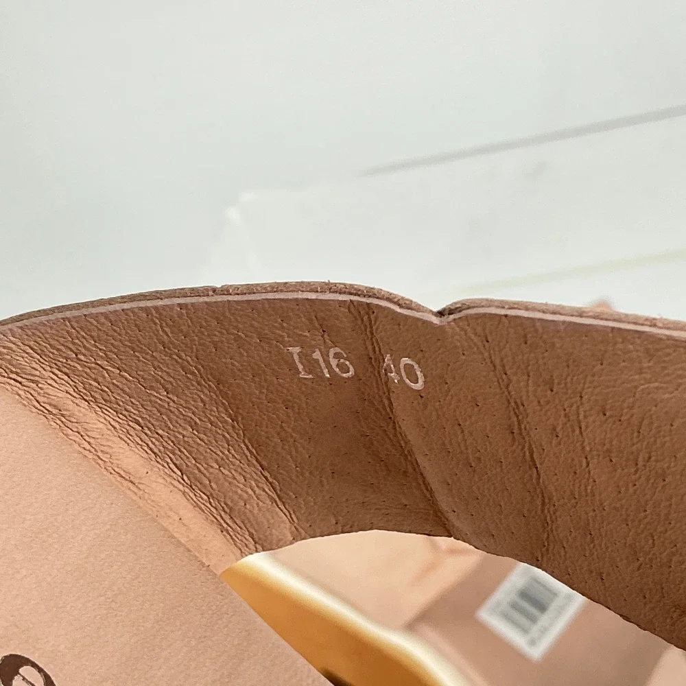 Antelope Size 40 US 9-9.5 Tan Nude Leather Chunky Platform Slide Sandal NEW $189